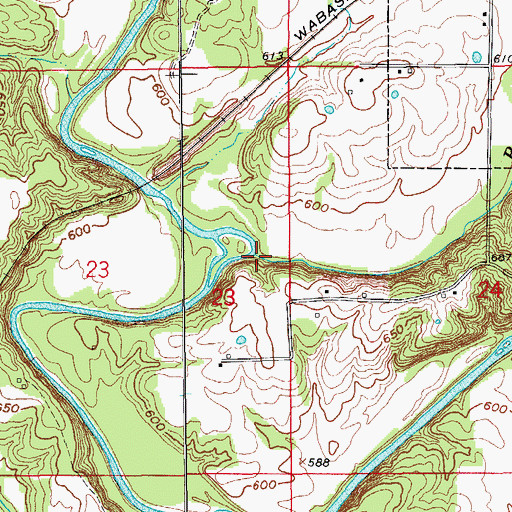 Topographic Map of Buck Creek, MO