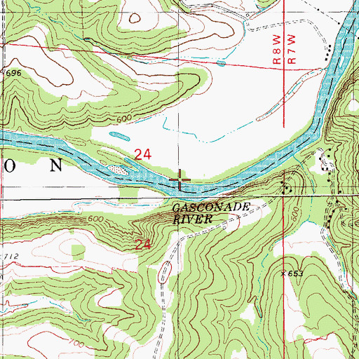 Topographic Map of Buck Creek, MO