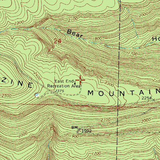 Topographic Map of East End Recreation Area, AR