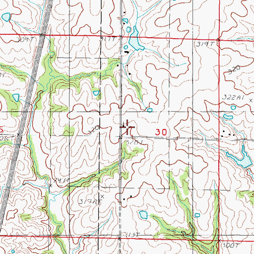 Topographic Map of Buckley Chapel, MO