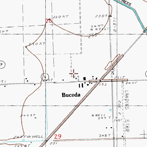 Topographic Map of Bucoda Church, MO