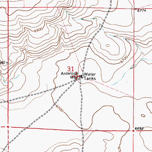 Topographic Map of Antelope Well, AZ