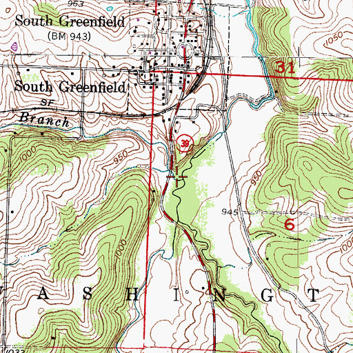 Topographic Map of Buffalo Branch, MO