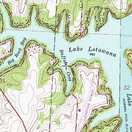 Topographic Map of Buffalo Cove, MO
