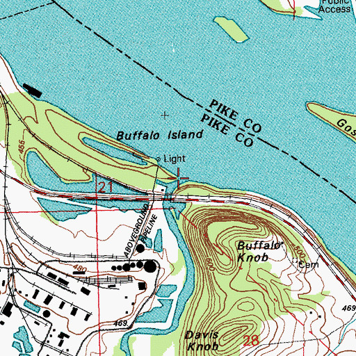 Topographic Map of Buffalo Creek, MO