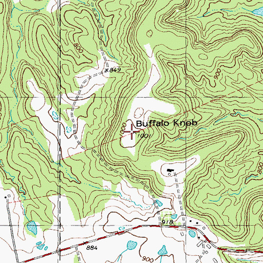 Topographic Map of Buffalo Knob, MO