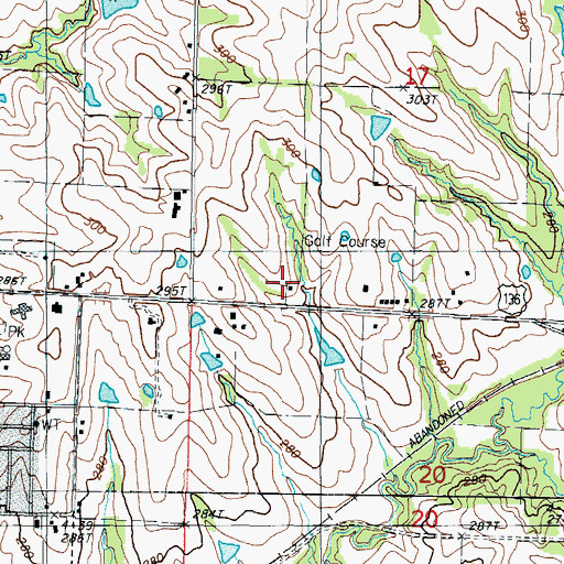 Topographic Map of Bulla School, MO