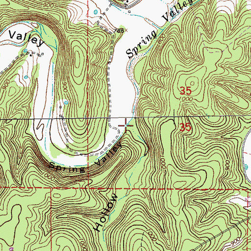 Topographic Map of Bullock Hollow, MO