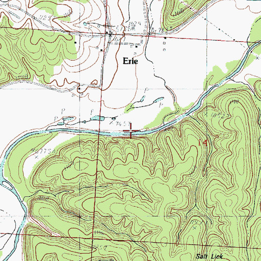 Topographic Map of Bullskin Creek, MO