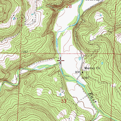 Topographic Map of East Fork Little Buffalo River, AR