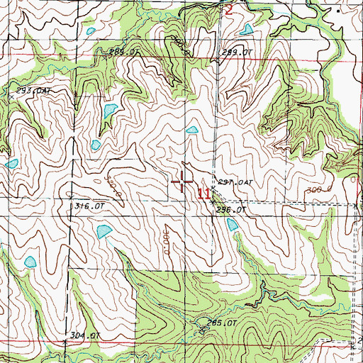Topographic Map of Burnett School (historical), MO