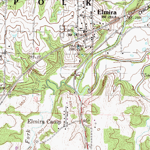 Topographic Map of Burnt Fork, MO
