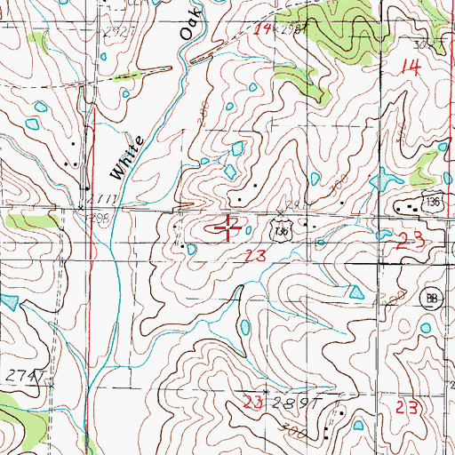 Topographic Map of Burton School, MO