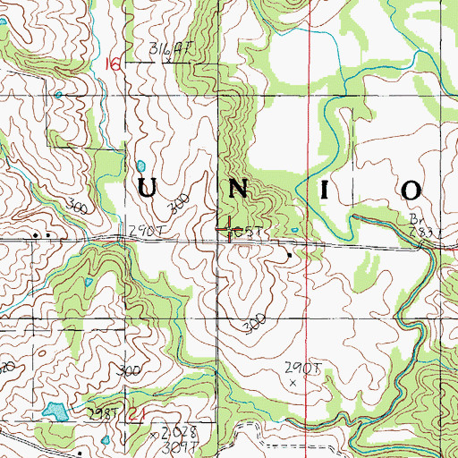 Topographic Map of Bush School (historical), MO