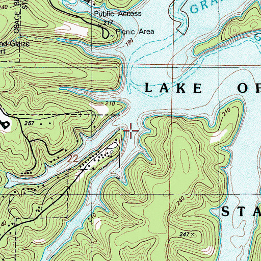 Topographic Map of Brushy Hollow, MO