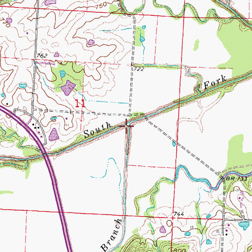 Topographic Map of Butcher Branch, MO