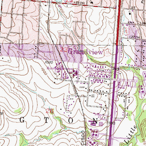 Topographic Map of Butcher - Greene Elementary School, MO