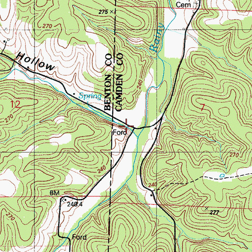 Topographic Map of Butter Hollow, MO