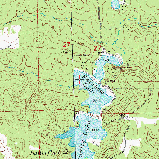 Topographic Map of Butterfly Lake, MO