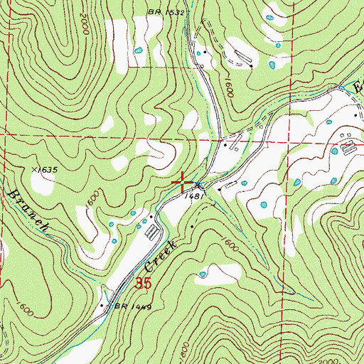 Topographic Map of East Greasy Creek, AR
