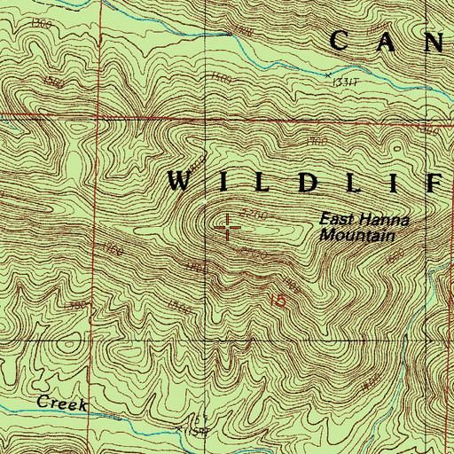 Topographic Map of East Hanna Mountain, AR