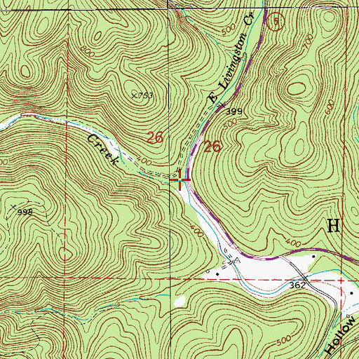 Topographic Map of East Livingston Creek, AR