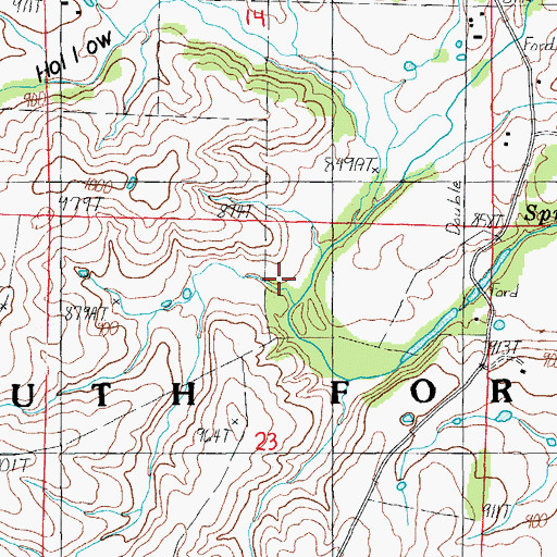 Topographic Map of Cabin Hollow, MO