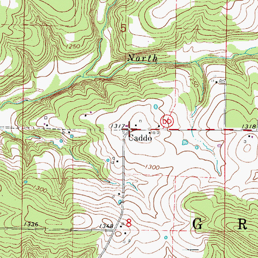 Topographic Map of Caddo, MO