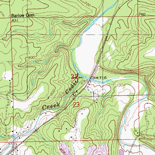 Topographic Map of Cadet Creek, MO