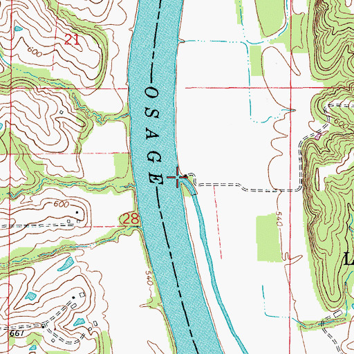 Topographic Map of Cadet Creek, MO