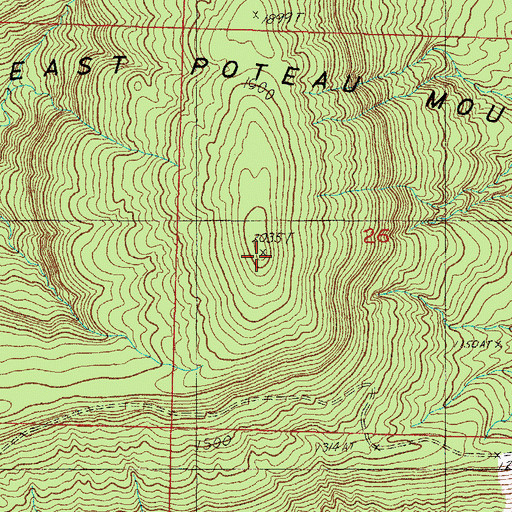 Topographic Map of East Poteau Mountain, AR