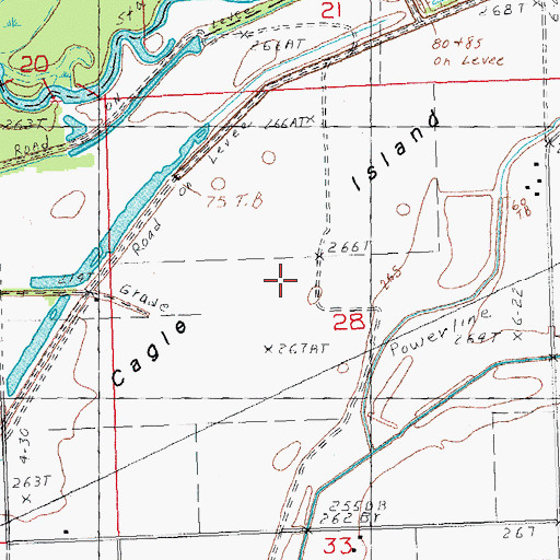 Topographic Map of Cagle Island, MO