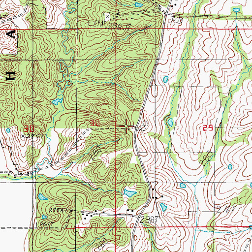 Topographic Map of Cain School (historical), MO
