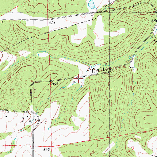 Topographic Map of Calico School, MO