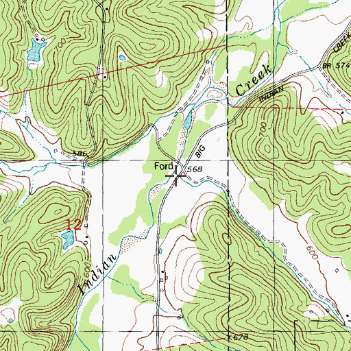 Topographic Map of California Branch, MO