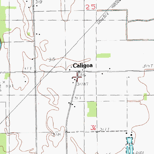 Topographic Map of Caligoa, MO