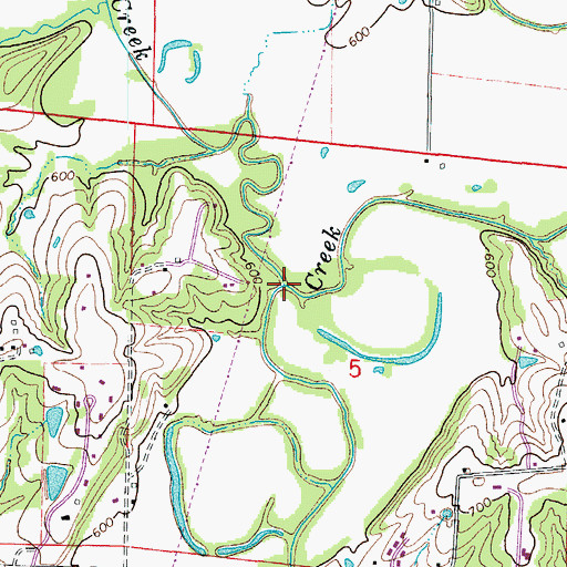 Topographic Map of Callahan Creek, MO
