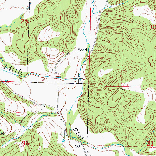 Topographic Map of Calton Creek, MO