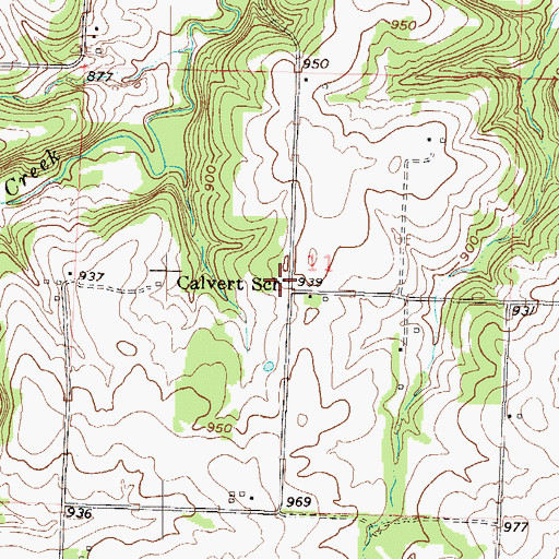 Topographic Map of Calvert School (historical), MO