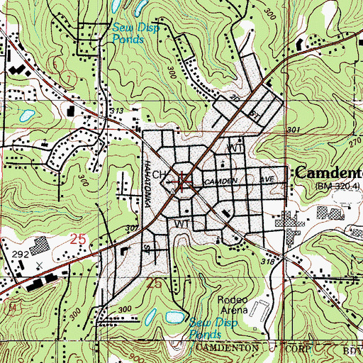 Topographic Map of Camdenton, MO
