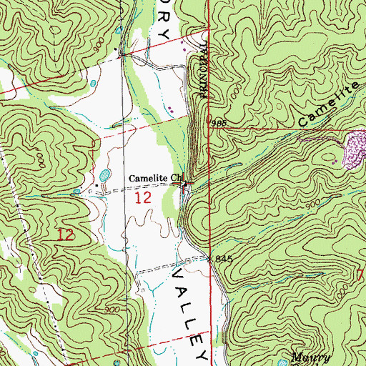Topographic Map of Camelite Church, MO