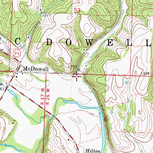 Topographic Map of Camp Bliss Hollow, MO