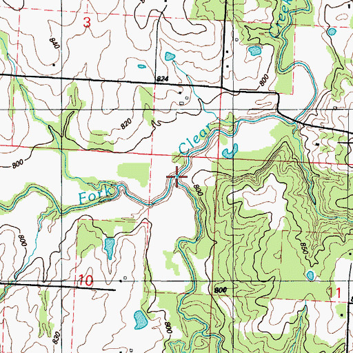 Topographic Map of Camp Branch, MO