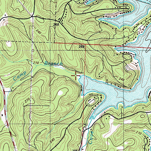 Topographic Map of Camp Branch, MO