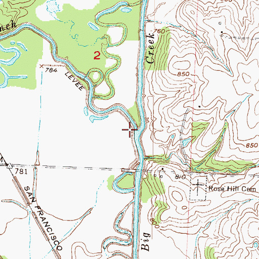 Topographic Map of Camp Branch, MO