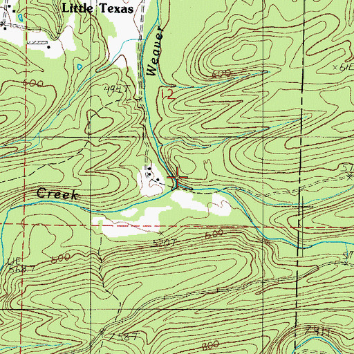 Topographic Map of East Weaver Creek, AR