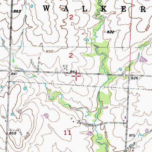 Topographic Map of Camp Branch School (historical), MO