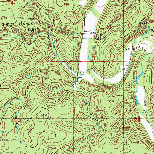 Topographic Map of Camp Hollow, MO