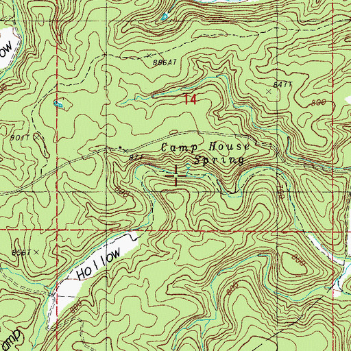 Topographic Map of Camp House Spring, MO