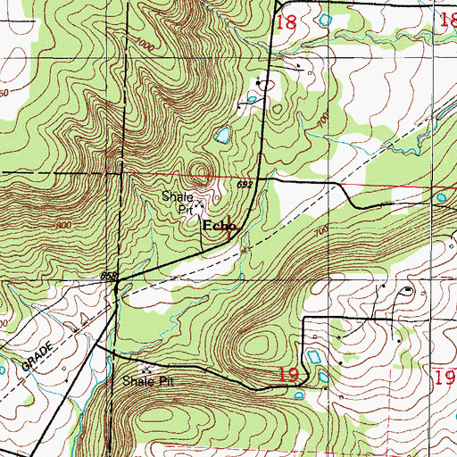 Topographic Map of Echo, AR